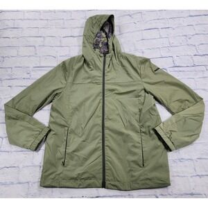 GEOX Respira Jacket MENS 42 Green Windbreaker Water Repel Breathable Hiking